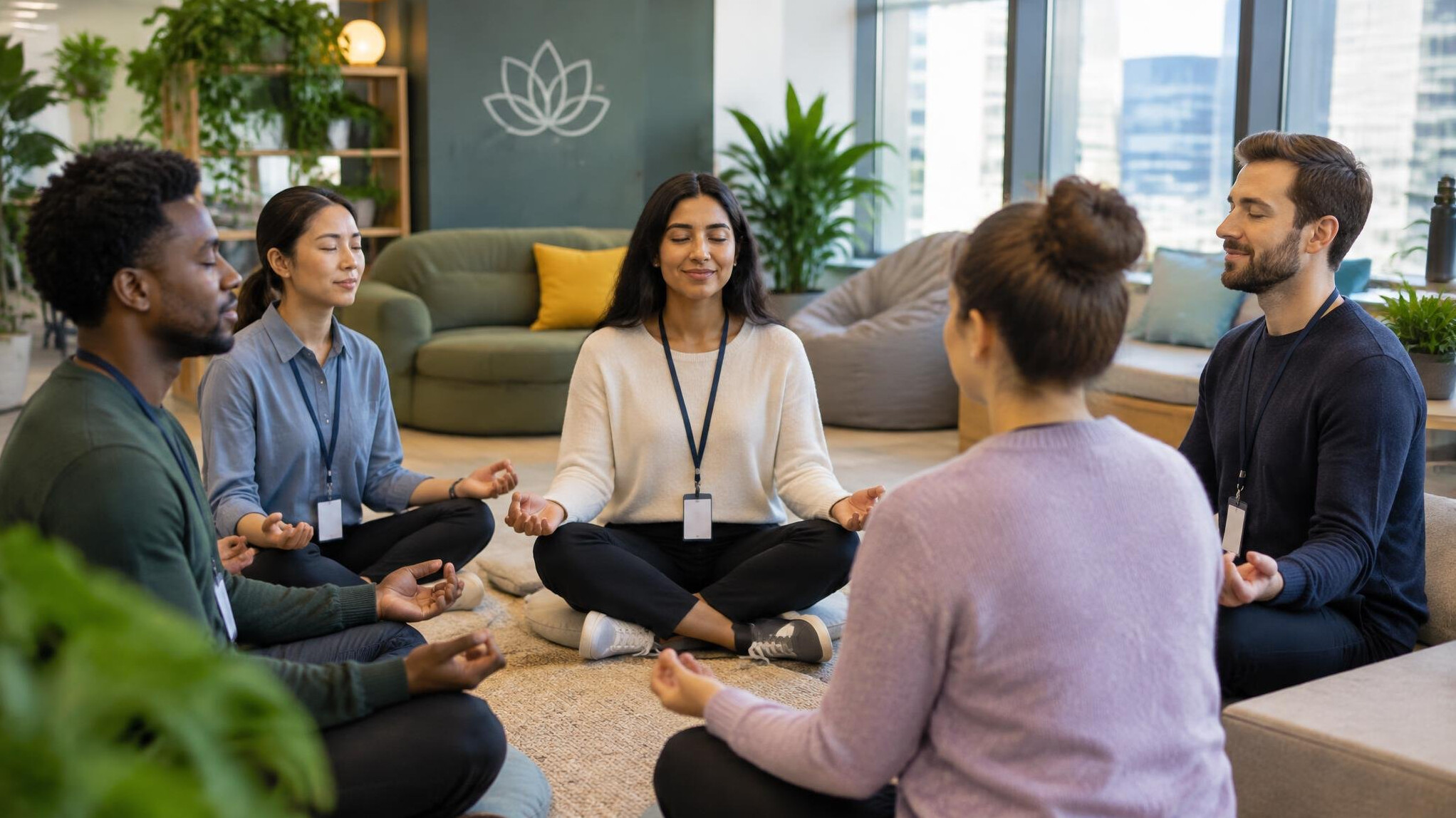 group meditation at work