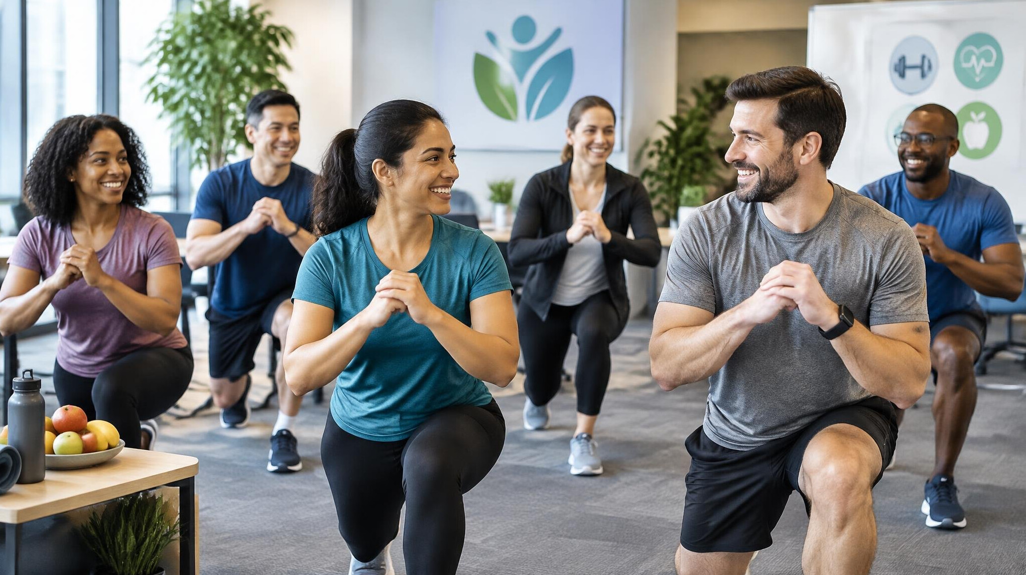 group fitness challenge at work