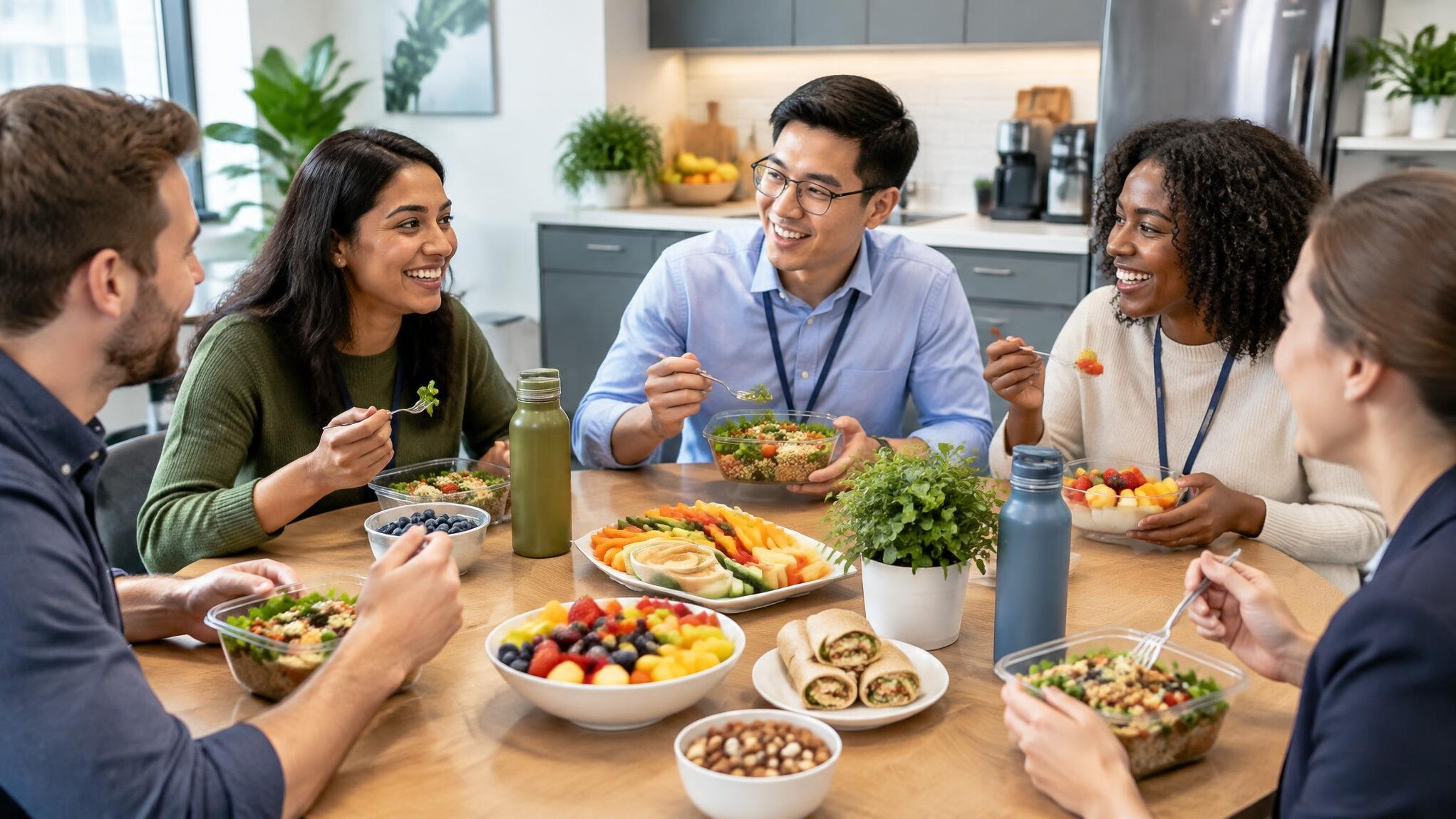 healthy office snacks on table
